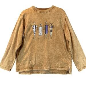 Bfofo Sweatshirt M L Large Medium Petroglyphs Native Aztec Cave Painting